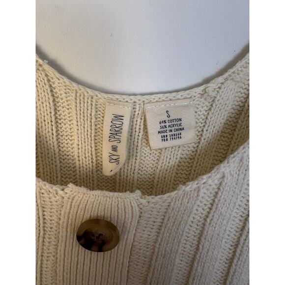 Sky and Sparrow Tank Top Sweater Women's Medium Stretch Button Detail Y2K - Picture 3 of 5